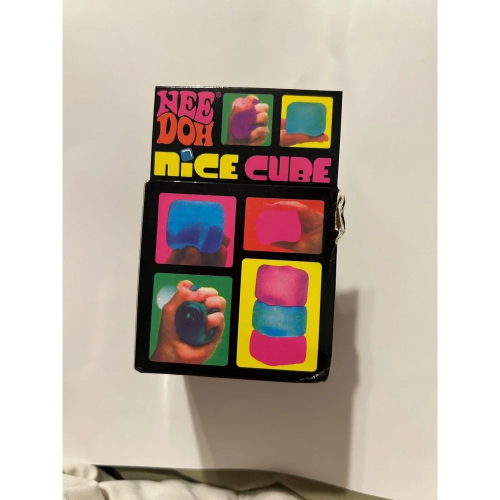 Schylling NeeDoh Nice Cube Orange Squishy Sensory Fidget Toy Stress Relief Cube